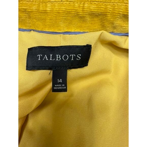 "Talbots" Mustard Womens Corduroy Blazer SZ-14 Gold Buttons Vented  PLZ READ!!!! - Picture 12 of 16